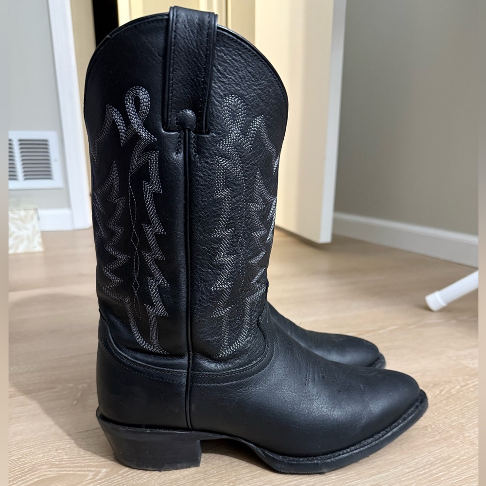 Justin Boots Black Western Leather Boots